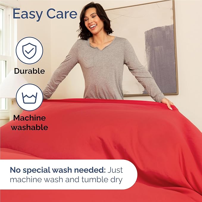Full Size 4 Piece Sheet Set - Comfy Breathable & Cooling Bed Sheets Set - Hotel Luxury Bedding for Women, Men, Kids, Teens, Boys and Girls - Deep Pockets, Ultra-Soft & Wrinkle Free - Oeko-Tex - Red