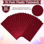 32 Pack Maroon Plastic Tablecloth for Rectangle Tables, Premium Decorative Burgundy Disposable Table Cloths for Parties, Rectangle Party Table Cover for Birthday Anniversary Graduation, 54x108 Inch