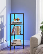 TUTOTAK Corner Shelf, 4-Tier Corner Bookshelf