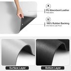 Ecotrim - Dish Drying Mat for Kitchen Counter | Coffee Bar Mat for Countertops | Heat Resistant Drainer Mat with Non-slip Rubber Backed | Hide Stain Kitchen Absorbent Draining Mat | Light Grey 18"x32"
