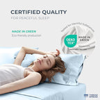 THREAD SPREAD 100% Egyptian Cotton Sheets Queen Size - 1500 Thread Count 4 PC Queen Sheet Set Egyptian Cotton, Sateen Luxury Sheets Queen Size, High Thread Count Sheets, 17" Deep Pocket - Light Blue