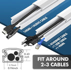 shinfly 86.9in Cord Hider Kit, Paintable Cable Raceway for Wall Mounted TV, Cord Covers for Wires on Wall, Wire Hider for TV Cables, White, 0.98” W x 0.51” H (14.5in x 6-Pack)