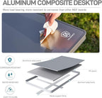 EVER ADVANCED Large Camping Table for 4-6 Person, Portable Folding Aluminum Table with Carrying Handle, Suitable for BBQ, Picnic, Camping and Indoor Use, Support up to 130LBS, Gray