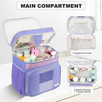 Portable Shower Caddy College Dorm Essentials, Large Toiletry Bag for Women Men, 2 Layers Quickly Dry Mesh Bathroom Tote Bag, Hanging Makeup Organizer Bag for Travel, Gym, Camping (Purple)