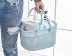 rejomiik 2 Pack Plastic Shower Caddy Basket, Portable Organizer Storage Tote with Handles Toiletry Bag Bin Box for Bathroom, College Dorm Room Essentials, Kitchen, Camp, Gym, Blue