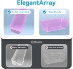 ElegantArray 12-Piece Drawer Organizer Set, 4 Sizes Versatile Plastic Vanity Organizer for Makeup, Stationery, Gadgets, in Kitchen, Bathroom, Office, and Bedroom, Purple