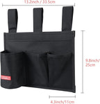 Hanging Bedside Caddy,Bedside Organizer Caddy for Bed Rails(Classic 4 Pockets-Black)