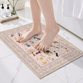 Pink Floral Dog Rug for Entryway, 2x3 Washable Kitchen Mat Ultra-Thin Soft, Non-Slip Indoor Door Carpet Stain Resistant Boho Small Low-Pile Throw for Bathroom Bedroom