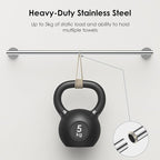 FORIOUS Bathroom Hardware Accessories Set, SUS304 Stainless Steel Towel Bar Set, Modern Towel Racks Holder for Bathroom, Toilet Paper Holder Wall Mounted 4 Pieces(24" Bar, Chrome)