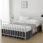 Bed Skirt King Size Ruffled Bed Skirts with Split Corners,16 Inch Drop Dust Ruffle Bed Skirt with Platform, Dark Grey, 16" King