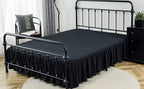 Bed Skirts King Size 18 Inch Ruffled Bed Skirt with Split Corners, 18 Inch Drop Dust Ruffle Bed Skirt with Platform, Black, King Size