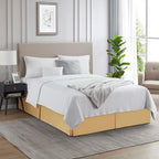 Nestl Gold Bed Skirt King Size - King Bed Skirt 14 Inch Drop - Brushed Microfiber Bed Skirts - Hotel Quality Pleated Bed Skirt - Shrinkage & Fade Resistant