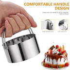 Cookie Cutters (5 Pieces/Set),Round Biscuit Cutter Set with Handle and Big Ring, Professional Baking Dough Cutter Tools for Cakes, Sandwiches, Donuts, Dumplings