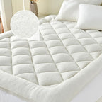 Mattress Topper Queen for Back Pain Thick Mattress Pad Cover Protector Sherpa Plush Pillow Top Down Alternative Fill Mattress Cover with 8-22 Inch Deep Pocket