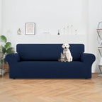 LURKA Stretch Sofa Slipcovers 1 Piece Couch Covers for 3 Cushion Couch Sofa Furniture Protector Full Sofa Covers with Elastic Bottom for Kids and Dog (Large, Navy)