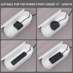 2 Pack White Cable Management Box, Plastic Cord Organizer Box Under Desk, Power Strips Hider for Home Office, Phone Charger, Electronics Wires, Surge Protector Cover Bin (Large)