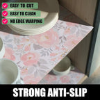 Floral Shelf and Drawer Liner for Kitchen,12IN x 20FT Non-Adhesive and Strong Non-Slip Peony Cabinet Drawer Liners for Kitchen Shelf, Waterproof Cupboard Liners,Easy to Clean