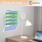 Kuntine.B Wall File Organizer Office (White, 5 Tier)