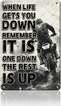 Dirt Bike Lovers Metal Sign When Life Gets You Down Remember It's One Down The Rest Is Up Motorbike Vintage Poster Home Garage Man Cave Boy Room Wall Decor 12x16 Inch