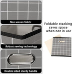STOREONE Fabric Storage Bins Cubes Baskets Containers-(11X11X11) with Dual Handles for Shelf Closet, Nursery Home ， Bedroom Organizers, Foldable Set of 3 (Grey grid)