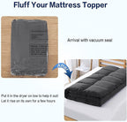 SOPAT Mattress Topper Cal King Size Extra Thick Mattress Pad 8-21" Deep Pocket Soft Down Alternative Fill Mattress Protector Pillow Top Mattress Cover (72x84 Inches, Dark Grey)