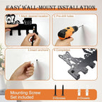 Dog Leash Holder for Wall, Key Holder Wall Mount with 8 Metal Hooks, Key Hooks for Wall, Screw Mounted Rust Resistant Entryway Organizer for Leashes Keys Bags Hats Collars