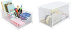 Sorbus® Cabinet Organizer Set—Mesh Storage Organizer with Pull Out Drawers—Ideal for Countertop, Cabinet, Pantry, Under the Sink, Desktop and More (White Two-Piece Set)