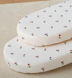 SDY Jersey Cherry Bassinet Sheets for Baby Girls,32 "x 16 "x 4", 2 Pack,Pink Cute Kawaii Standard Oval/Retangle Fitted Bassinet Sheets for Toddler,Super Soft Breathable