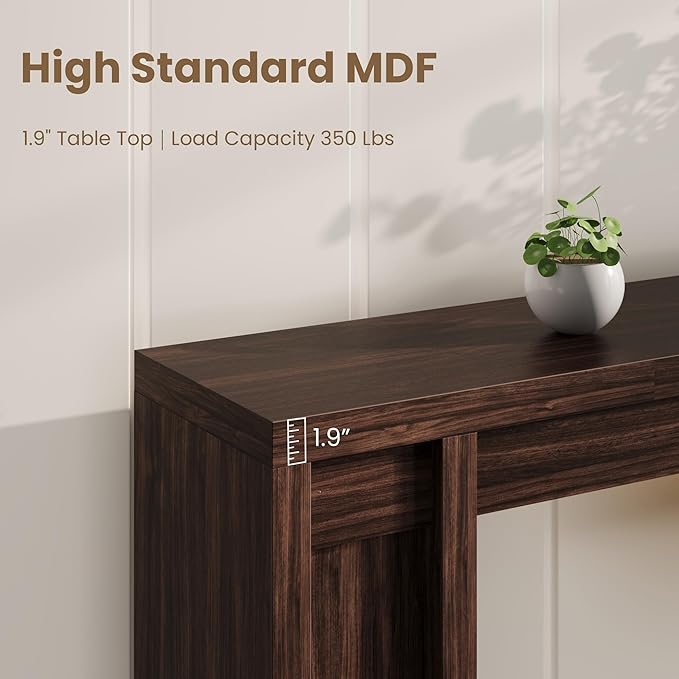 Garvee 70.9-Inch Entryway Table, Wooden Farmhouse Console Table, Thick Sofa Table Behind Couch Table, Long Console Tables for Entryway Living Room, Walnut