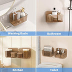 Diesisa 2pc Acrylic Wall Mount Organizer, Adhesive Cabinet Door Organizer,Acrylic Bathroom Shelves for Wall,No Drilling Hang Walls,with Self Adhesive Tape, for Bathroom, Kitchen, Living Room