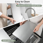 Stainless Steel Cutting Board Set with Lip, 2 Pack 16" & 24" Metal Chopping Boards for Kitchen Countertop, Non-Slip Food Prep Boards for Meat & Vegetables