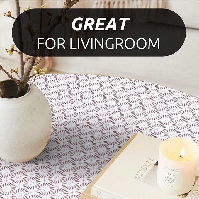 RAY STAR 12X120 Inch Shelf Liner for Kitchen Cabinets, Non-Adhesive Cabinet Liner Washable, PVC Drawer Liner for Dresser Non-Slip Bathroom (Circle)(6 Roll)