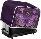 ZFRXIGN Butterfly Toaster Covers 2 Slice Wide Slot Dust Cover Case with Handle Bread Maker Cover Case Small Appliance Covers Toaster Bag Mushroom Moon Night Toaster Cover Purple
