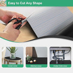 Self-Adhesive Shelf Liner Kitchen Liner, Waterproof Backed Paper Easy Peel and Stick Contact Liner Without Residue for Decor Your Desk Surface, Kitchen Countertops (Black, 23.6 x 236.2 inches)