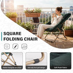 Tiita Comfy Folded Chair, Soft Faux Fur Oversized Folding Accent Chair, Lazy Chair for Teens Adults, Metal Frame Moon Chair for Bedroom, Living Room, Dorm Rooms