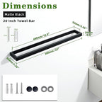 Alise 20 Inch Hand Towel Holder Towel Bar for Bathroom Wall Mount,SUS304 Stainless Steel Towel Hanger Towel Racks for Bathroom,Matte Black Towel Rail