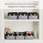 Storage Baskets for Shelves 11.8x7.9x5.2 Inch, Foldable Fabric Storage Bins with Handles, Small Storage Baskets for Organizing Closet, Office, Home Organization (1-Pack, Black&Gray)