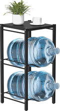 mocomax 5 Gallon Water Jug Rack, 3 Tier Detachable Water Bottle Holder With Storage Shelf, Heavy Duty Water Jug Dispenser Stand Organizer for Kitchen, Office, Home, Black