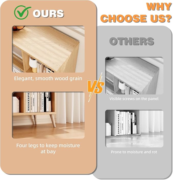 6 Cube Storage Organizer, Wood Bookcase