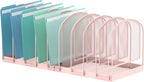 SUPEASY File Organizer 9-Section Mesh Desk Organizer, Upright File Organizer Desktop Organizer File Sorter, File Folder Holder for Office Supplies, Pink