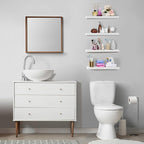 Sorbus Floating Shelves for Wall - 24" Bathroom Shelves, Wall Decor for Bedroom, Kitchen, Living Room, Home Decor & Book Storage - Mounted Floating Shelf with Invisible Brackets (White, 4 Pack)