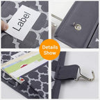homyfort Over the Door File Organizer, Hanging File Folders, Wall Organizers and Storage for Mail, Magazine, Notebooks, Planners, Office, Classroom, 5 Extra Large Pockets (Grey Lantern Pattern)