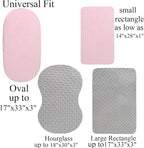 Dot Bassinet Sheet Set 2 Pack Stretch Fitted Cradle Sheets,Ultra Soft Thick Universal Fit Oval Rectangle Hourglass Pad/Mattress, for Baby Girls and Boys Grey Pink
