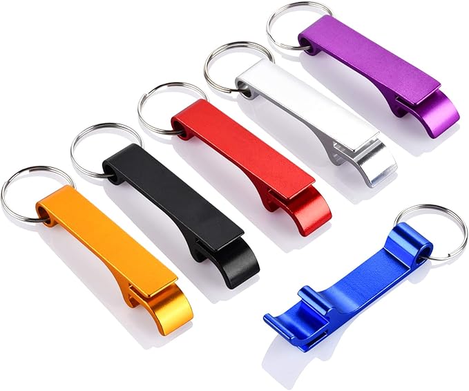 Mcyye 6PCS Colorful Mcyye Beer Bottle Openers, Premium Metal Keychain Bottle Opener, Beverage Bottle Opener for Men, Women, Small and Practical, Easy to Carry, Open the Lids of Beer Bottle Easily