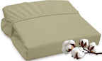 ROYALE LINENS 300 Thread Count 100% Long Staple Combed Cotton Fitted Sheet Full - Super Soft Deep Pocket Bottom Sheet - Fitted Sheets Only - Elastic Sheets (Full, Sage Green)