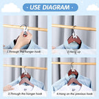 Unittype 150 Pcs Space Saving Hanger Hooks, Clothes Hanger Connector Hooks, Heavy Duty Space Saver Extender Clips for Closet Organizers (White)