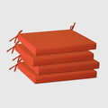 WestinTrends Solace Outdoor Patio Kitchen Dining Chair Square Seat Cushions Set of 4, 20 x 18, Orange