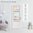SLEEPING LAMB Shoe Rack for Door, Kids Door Shoe Organizer for Closet hanger, Narrow Hanging Sneaker Storage with Large Deep Pockets for Toddler, Girl, Baby Room Decor, White