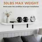 Easy Install Floating Shelves, 15.7 Inch Wall Mounted Wood Shelf, Hanging Shelf