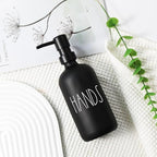 VIMERPA Hand Soap Dispenser, Matte Black Soap Dispenser for Bathroom, Glass Hands Liquid Dispenser with Plastic Pump, 17 Fl Oz Refillable Lotion Soap Bottle Container, Farmhouse Kitchen Decor